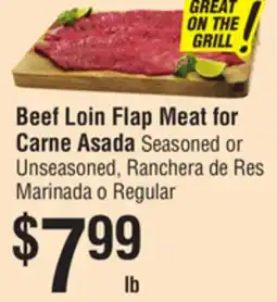 Smart & Final Beef Loin Flap Meat for Carne Asada offer