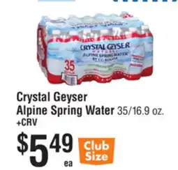 Smart & Final Crystal Geyser Alpine Spring Water offer