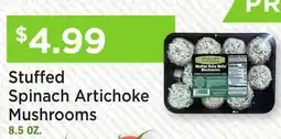 Heinen's Stuffed Spinach Artichoke Mushrooms offer