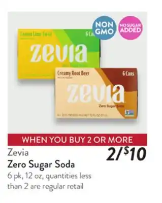 Fresh Thyme Zevia Zero Sugar Soda offer