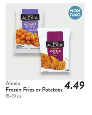 Fresh Thyme Alexia Frozen Fries or Potatoes offer