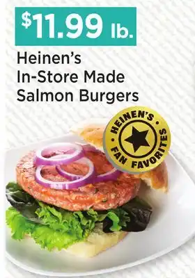 Heinen's Heinen's In-Store Made Salmon Burgers offer