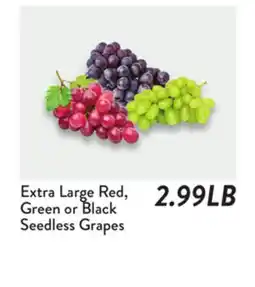 Fresh Thyme Extra Large Red, Green or Black Seedless Grapes offer