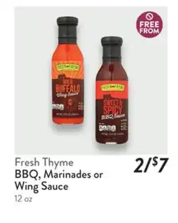 Fresh Thyme Fresh Thyme BBQ, Marinades or Wing Sauce offer