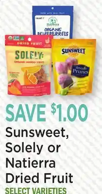 Heinen's Sunsweet, Solely or Natierra Dried Fruit offer