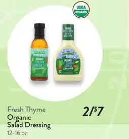 Fresh Thyme Fresh Thyme Organic Salad Dressing offer