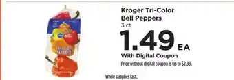 Food 4 Less Kroger Tri-Color Bell Peppers offer