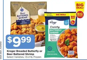 Food 4 Less Kroger Breaded Butterfly or Beer Battered Shrimp offer