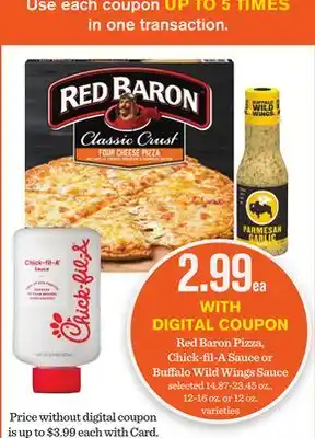 Mariano's Red Baron Pizza, Chick-fil-A Sauce or Buffalo Wild Wings Sauce offer