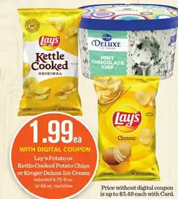 Mariano's Lay's Potato or Kettle Cooked Potato Chips or Kroger Deluxe Ice Cream offer