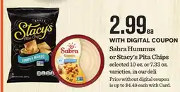 Mariano's Sabra Hummus or Stacy's Pita Chips offer