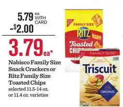 Mariano's Nabisco Family Size Snack Crackers or Ritz Family Size Toasted Chips offer