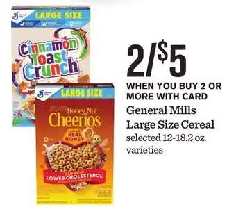 Mariano's General Mills Large Size Cereal offer