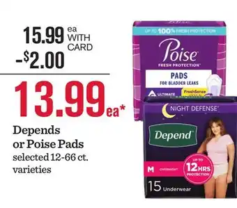 Mariano's Depends or Poise Pads offer