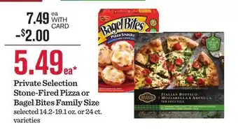 Mariano's Private Selection Stone-Fired Pizza or Bagel Bites Family Size offer