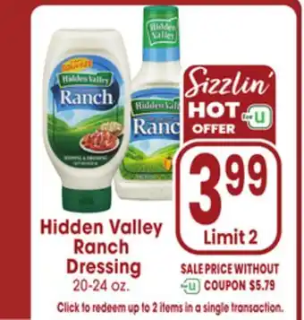 Jewel-Osco Hidden Valley Ranch Dressing offer