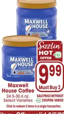 Jewel-Osco Maxwell House Coffee offer