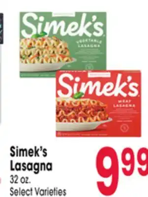 Jewel-Osco Simek's Lasagna offer