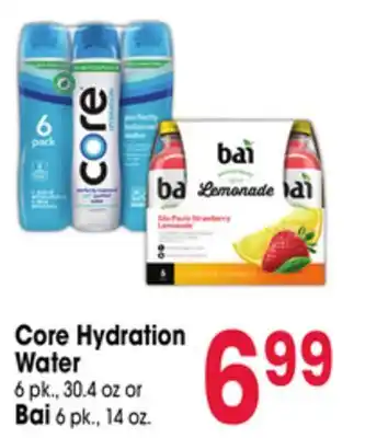 Jewel-Osco Core Hydration Water 6 pk., 30.4 oz or Bai 6 pk., 14 oz offer