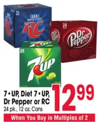 Jewel-Osco 7•UP, Diet 7•UP, Dr Pepper or RC offer