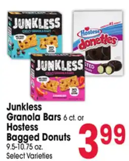 Jewel-Osco Junkless Granola Bars 6 ct. or Hostess Bagged Donuts 9.5-10.75 oz offer