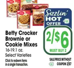 Jewel-Osco Betty Crocker Brownie or Cookie Mixes offer