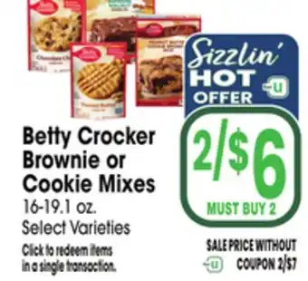 Jewel-Osco Betty Crocker Brownie or Cookie Mixes offer