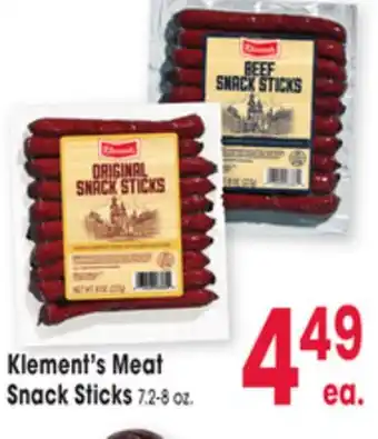 Jewel-Osco Klement's Meat Snack Sticks offer