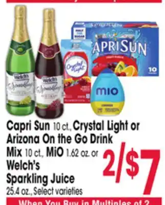 Jewel-Osco Capri Sun 10 ct., Crystal Light or Arizona On the Go Drink Mix MiO offer