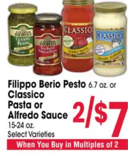 Jewel-Osco Filippo Berio Pesto 6.7 oz. or Classico Pasta or Alfredo Sauce 15-24 oz offer