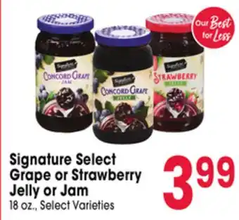 Jewel-Osco Signature Select Grape or Strawberry Jelly or Jam offer