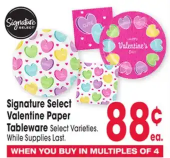 Jewel-Osco Signature Select Valentine Paper Valentine Paper Tableware offer