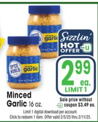 Jewel-Osco Minced Garlic offer