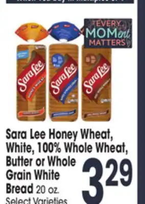 Jewel-Osco Sara Lee Honey Wheat, White, 100% Whole Wheat, Butter or Whole Grain White Bread offer