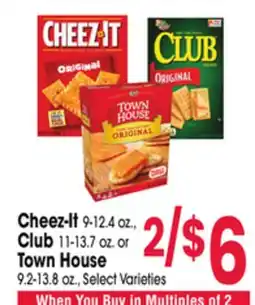 Jewel-Osco Cheez-It 9-12.4 oz., Club 11-13.7 oz. or Town House 9.2-13.8 oz offer