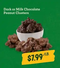 Sprouts Farmers Market Dark or Milk Chocolate Peanut Clusters offer