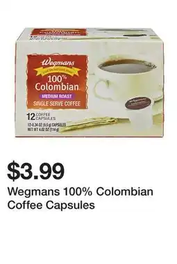 Wegmans Wegmans 100% Colombian Coffee Capsules offer