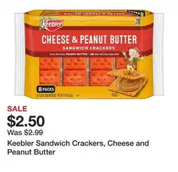 Wegmans Keebler Sandwich Crackers, Cheese and Peanut Butter offer