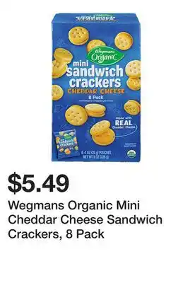 Wegmans Wegmans Organic Mini Cheddar Cheese Sandwich Crackers, 8 Pack offer