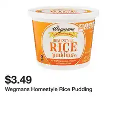 Wegmans Wegmans Homestyle Rice Pudding offer