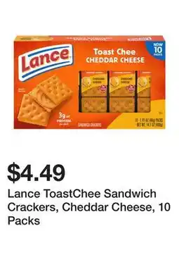 Wegmans Lance ToastChee Sandwich Crackers, Cheddar Cheese, 10 Packs offer