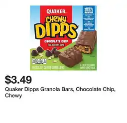 Wegmans Quaker Dipps Granola Bars, Chocolate Chip, Chewy offer