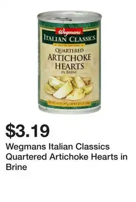 Wegmans Wegmans Italian Classics Quartered Artichoke Hearts in Brine offer