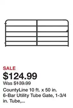 Tractor Supply Company CountyLine 10 ft. x 50 in. 6-Bar Utility Tube Gate, 1-3/4 in. Tube, Blue offer