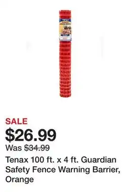 Tractor Supply Company Tenax 100 ft. x 4 ft. Guardian Safety Fence Warning Barrier, Orange offer