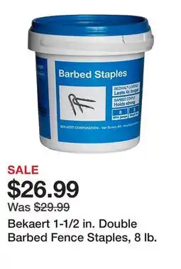 Tractor Supply Company Bekaert 1-1/2 in. Double Barbed Fence Staples, 8 lb offer