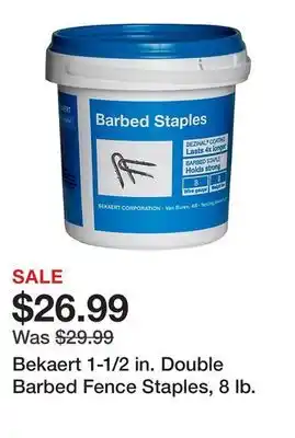 Tractor Supply Company Bekaert 1-1/2 in. Double Barbed Fence Staples, 8 lb offer