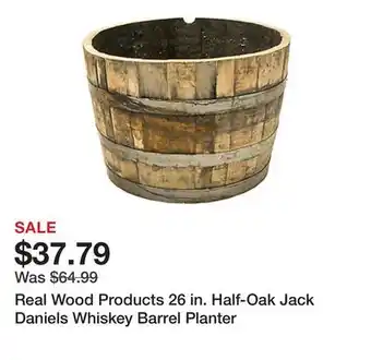 Tractor Supply Company Real Wood Products 26 in. Half-Oak Jack Daniels Whiskey Barrel Planter offer