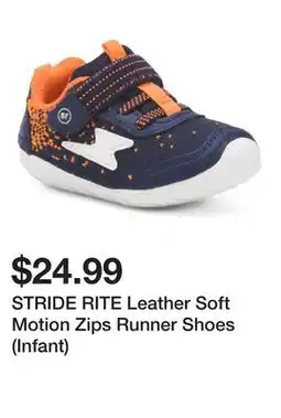 Marshalls STRIDE RITE Leather Soft Motion Zips Runner Shoes (Infant) offer