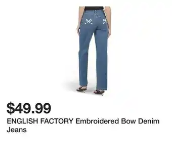 Marshalls ENGLISH FACTORY Embroidered Bow Denim Jeans offer